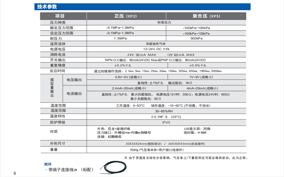 艾而特XP系列精密型數(shù)字氣壓傳感器